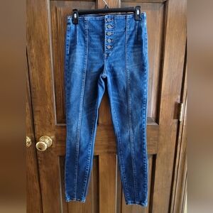 BLANKNYC Sz 27 High Rise Button Fly Jeans W 27.5 R 10 L 27